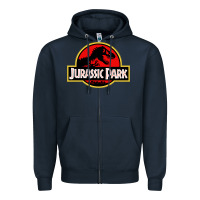 Navy jurassicc park cartoon Zipper Hoodie - artisFamous