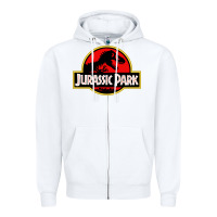 White jurassicc park cartoon Zipper Hoodie - artisFamous