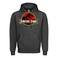 Charcoal Heather jurassicc park cartoon Zipper Hoodie - artisFamous