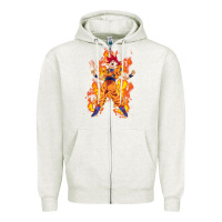 Oatmeal Heather goku super sayan Zipper Hoodie - artisFamous