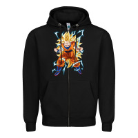 Black super saiyan Zipper Hoodie - artisFamous