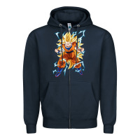 Navy super saiyan Zipper Hoodie - artisFamous