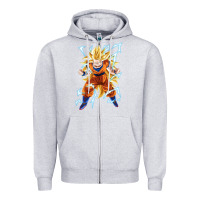 Heather Grey super saiyan Zipper Hoodie - artisFamous