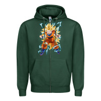 Sports Green super saiyan Zipper Hoodie - artisFamous