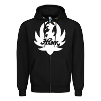 Black white and black hank art Zipper Hoodie - artisFamous