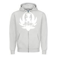 Dove Grey white and black hank art Zipper Hoodie - artisFamous