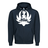 Navy white and black hank art Zipper Hoodie - artisFamous