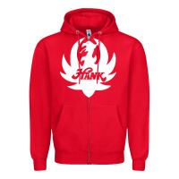 Red white and black hank art Zipper Hoodie - artisFamous