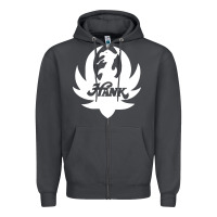 Smoke white and black hank art Zipper Hoodie - artisFamous