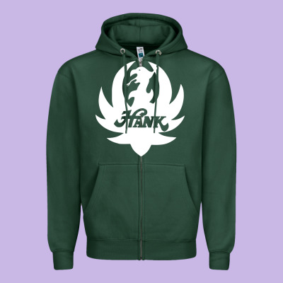 White And Black Hank Art Zipper Hoodie Designed By Artisfamous