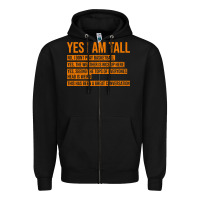 Black yes i am tall Zipper Hoodie - artisFamous