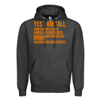 Charcoal Heather yes i am tall Zipper Hoodie - artisFamous