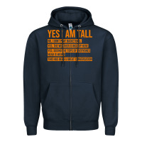Navy yes i am tall Zipper Hoodie - artisFamous