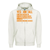 Oatmeal Heather yes i am tall Zipper Hoodie - artisFamous
