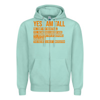 Seafoam yes i am tall Zipper Hoodie - artisFamous
