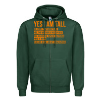 Sports Green yes i am tall Zipper Hoodie - artisFamous