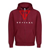 Burgundy typical gamer Zipper Hoodie - artisFamous