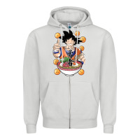 Dove Grey Saiyan Ramen Zipper Hoodie - artisFamous
