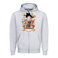 Heather Grey Saiyan Ramen Zipper Hoodie - artisFamous