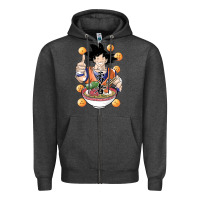 Charcoal Heather Saiyan Ramen Zipper Hoodie - artisFamous