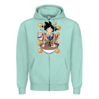 Seafoam Saiyan Ramen Zipper Hoodie - artisFamous
