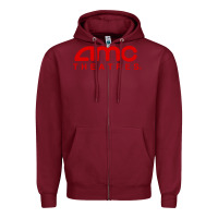 Burgundy cinema amc theaters merch Zipper Hoodie - artisFamous