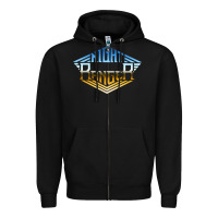 Black NIGHT RANGER Music Zipper Hoodie - artisFamous