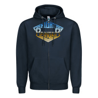 Navy NIGHT RANGER Music Zipper Hoodie - artisFamous
