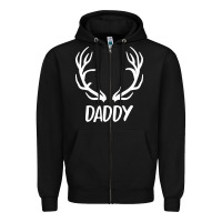 Black Daddy Deer Zipper Hoodie - artisFamous