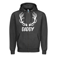 Charcoal Heather Daddy Deer Zipper Hoodie - artisFamous