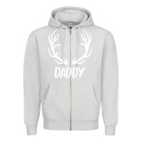 Dove Grey Daddy Deer Zipper Hoodie - artisFamous