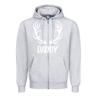 Heather Grey Daddy Deer Zipper Hoodie - artisFamous