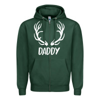 Sports Green Daddy Deer Zipper Hoodie - artisFamous