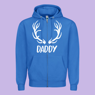 Daddy Deer Zipper Hoodie Designed By Artisfamous