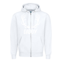 White Daddy Deer Zipper Hoodie - artisFamous