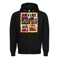 Black Shonen knife Zipper Hoodie - artisFamous