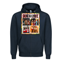 Navy Shonen knife Zipper Hoodie - artisFamous