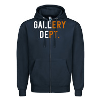 Navy Gallery Dept. Zipper Hoodie - artisFamous