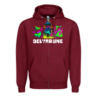 Burgundy Deltarune Zipper Hoodie - artisFamous