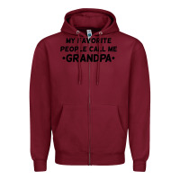 Burgundy my favorite people call me grandpa black Zipper Hoodie - artisFamous