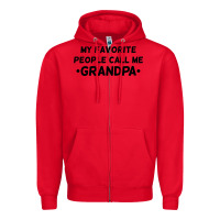 Red my favorite people call me grandpa black Zipper Hoodie - artisFamous