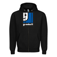 Black Goodwill Zipper Hoodie - artisFamous