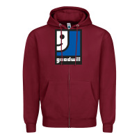 Burgundy Goodwill Zipper Hoodie - artisFamous