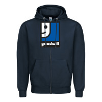 Navy Goodwill Zipper Hoodie - artisFamous