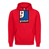 Red Goodwill Zipper Hoodie - artisFamous