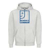 Dove Grey GOODWILL Zipper Hoodie - artisFamous