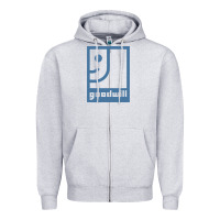 Heather Grey GOODWILL Zipper Hoodie - artisFamous