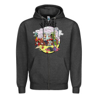 Charcoal Heather wavves Zipper Hoodie - artisFamous