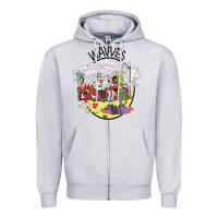 Heather Grey wavves Zipper Hoodie - artisFamous