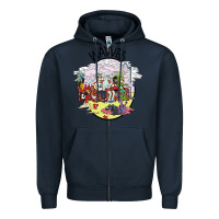Navy wavves Zipper Hoodie - artisFamous